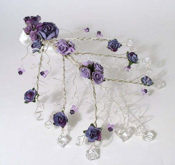 Crystal bouquet with matching hair vine