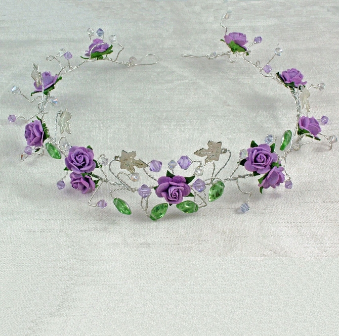 Lilac rose tiara, headband