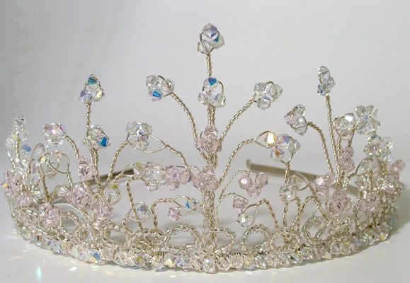 Silver tiara with sparkly Swarovski crystals